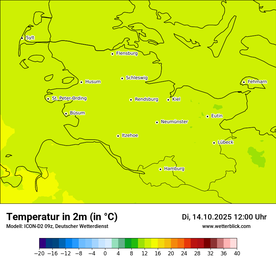Modellkarten Temperatur