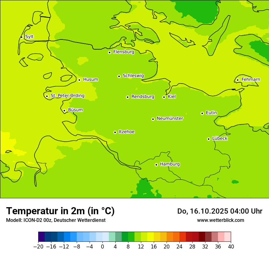 Modellkarten Temperatur