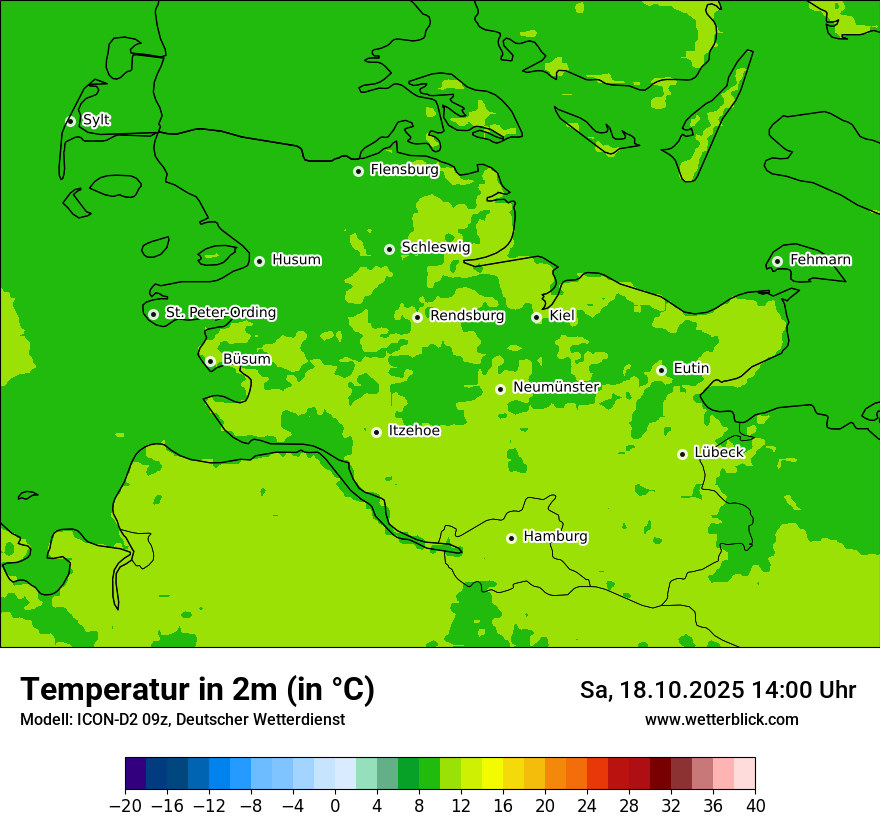Modellkarten Temperatur