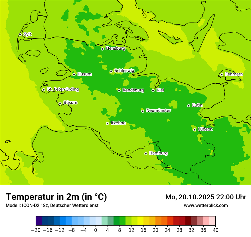 Modellkarten Temperatur