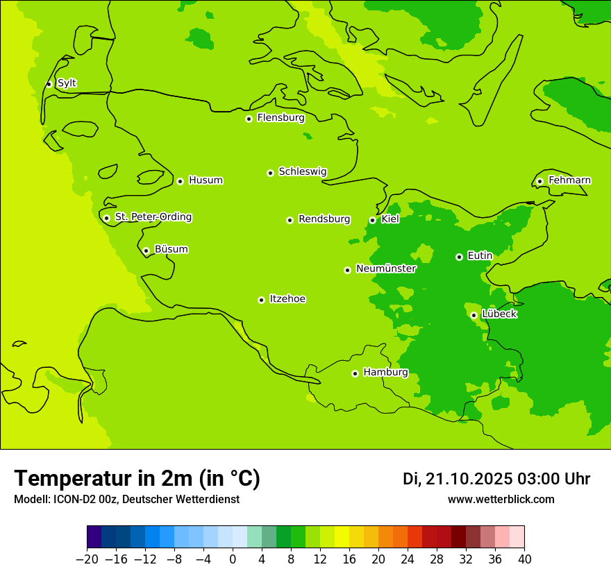 Modellkarten Temperatur