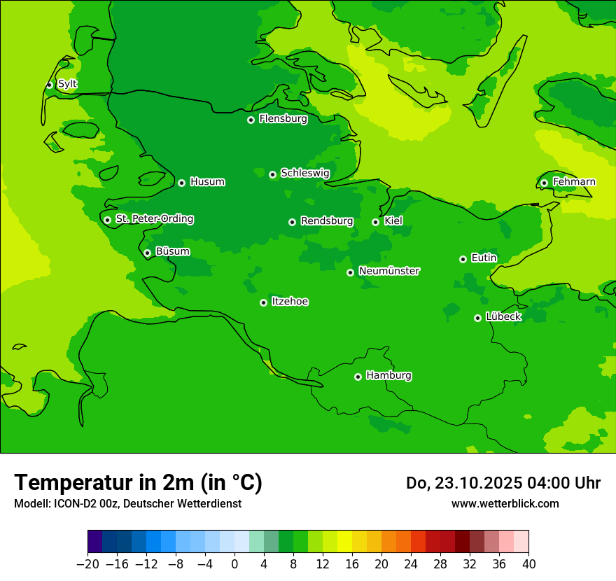 Modellkarten Temperatur