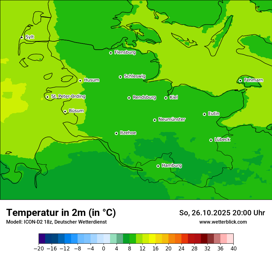 Modellkarten Temperatur