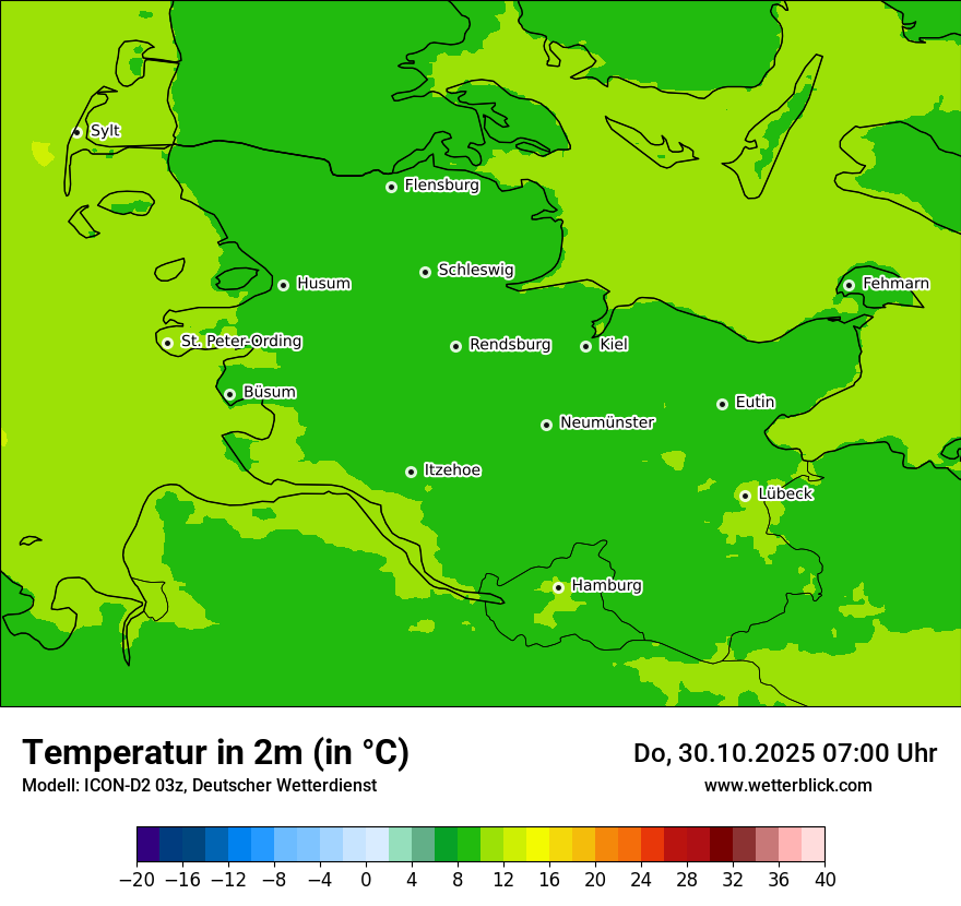 Modellkarten Temperatur