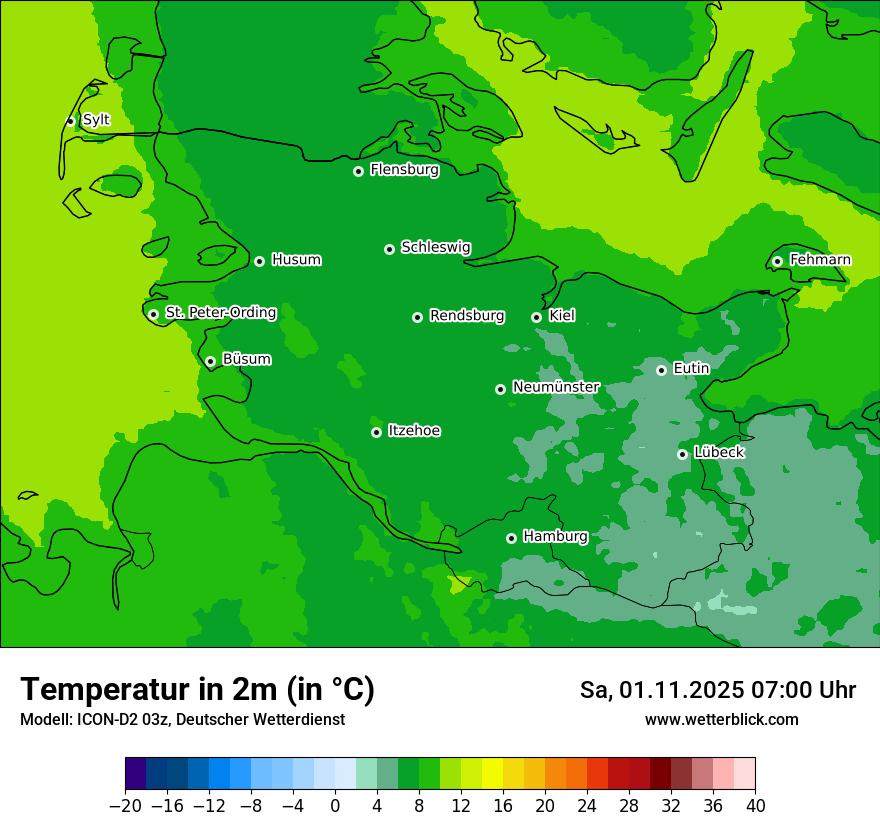 Modellkarten Temperatur