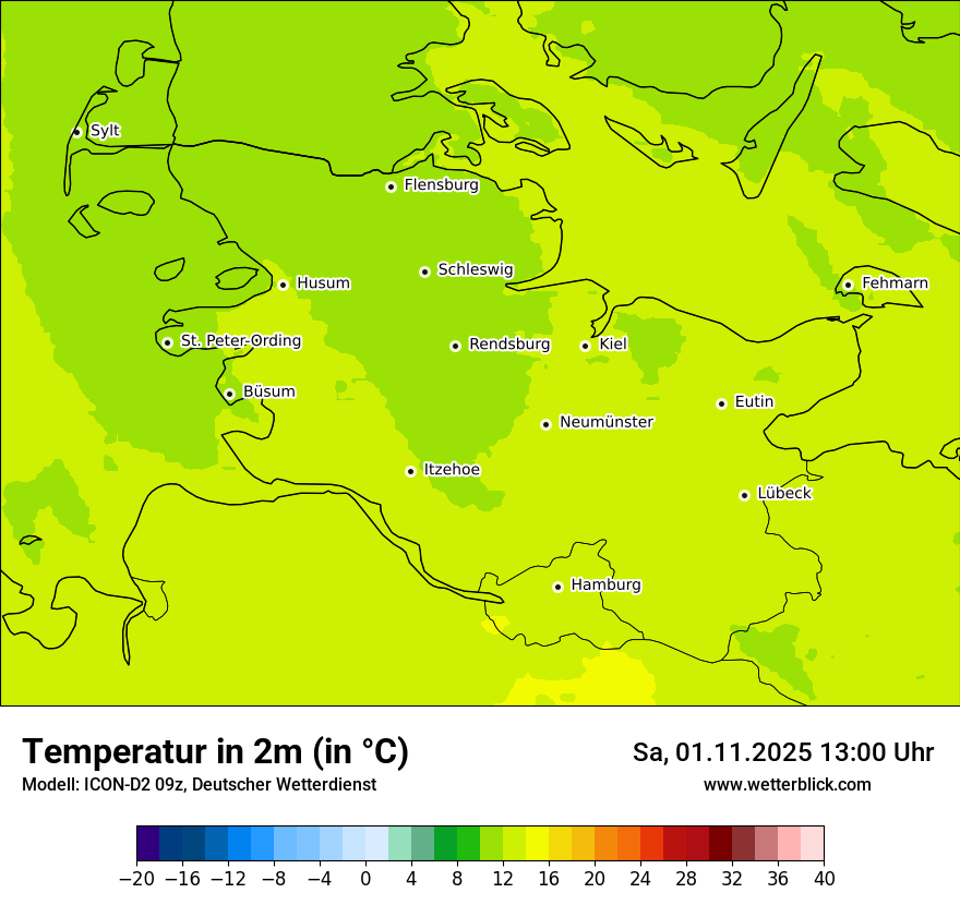 Modellkarten Temperatur