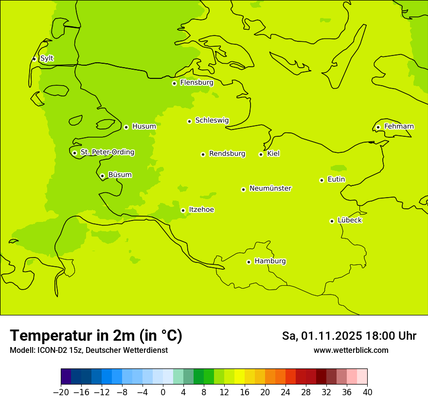 Modellkarten Temperatur