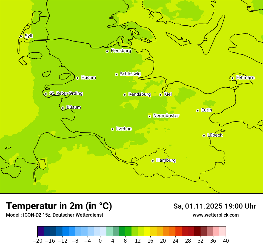 Modellkarten Temperatur