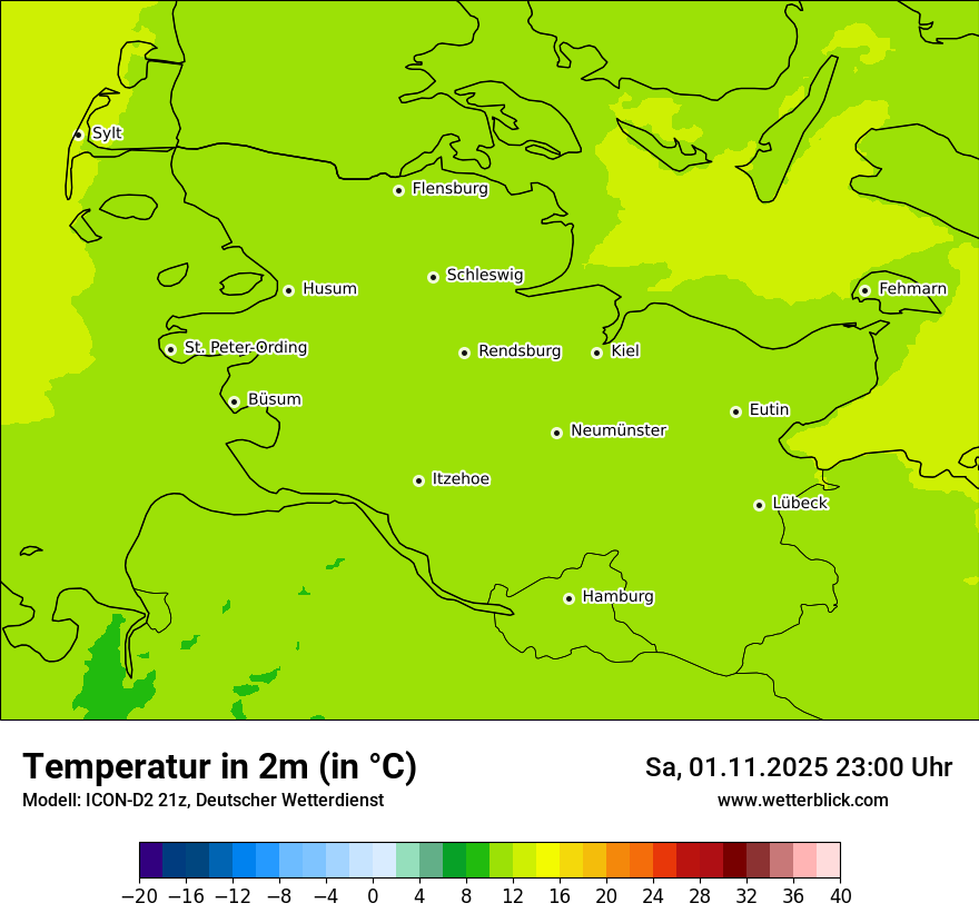 Modellkarten Temperatur