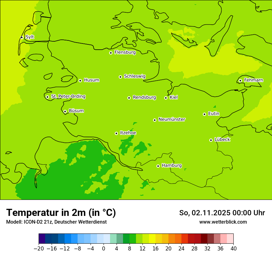 Modellkarten Temperatur
