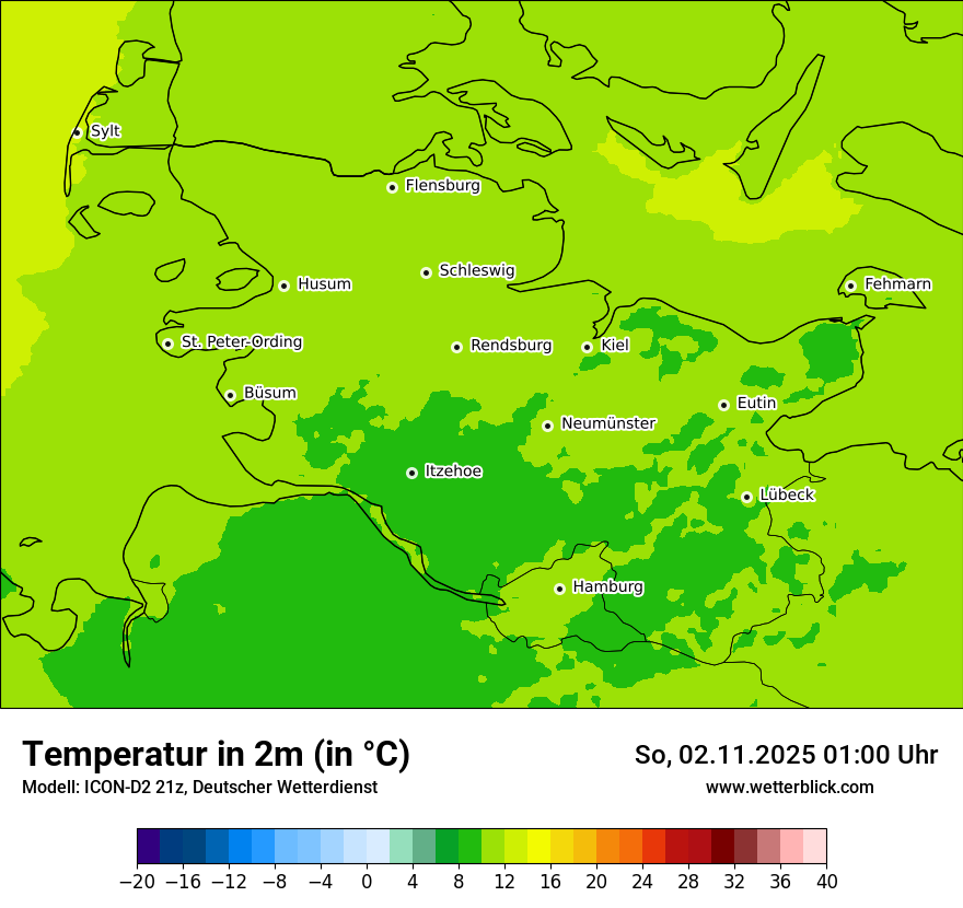 Modellkarten Temperatur
