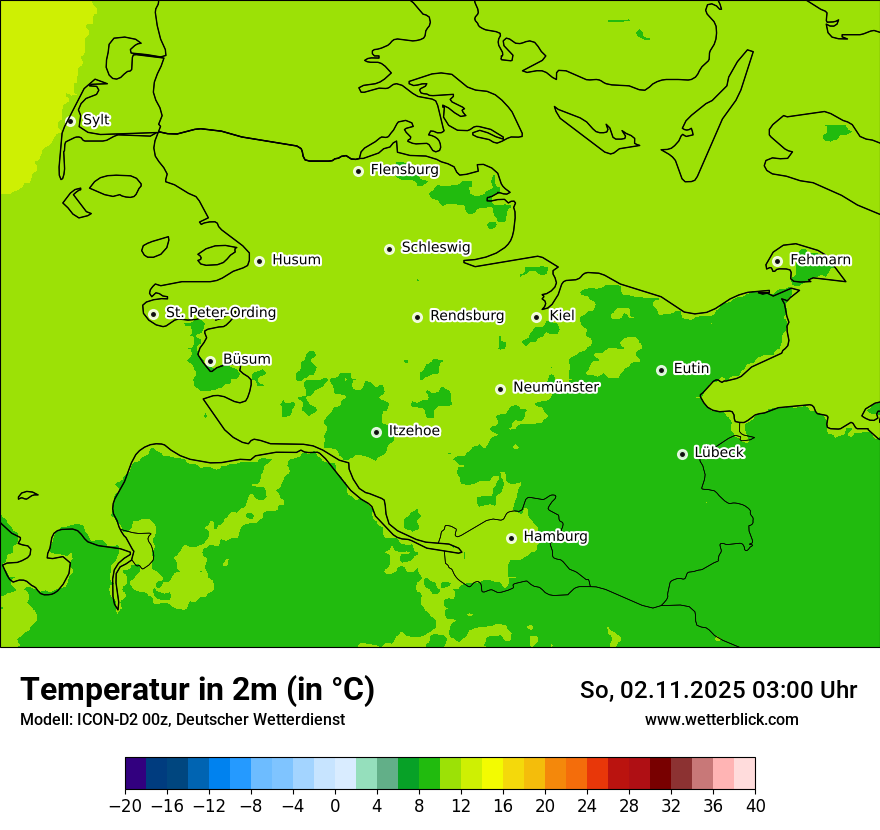 Modellkarten Temperatur