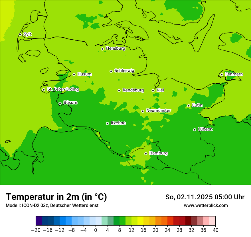 Modellkarten Temperatur