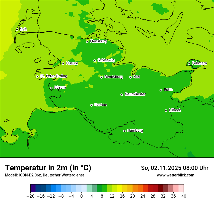 Modellkarten Temperatur