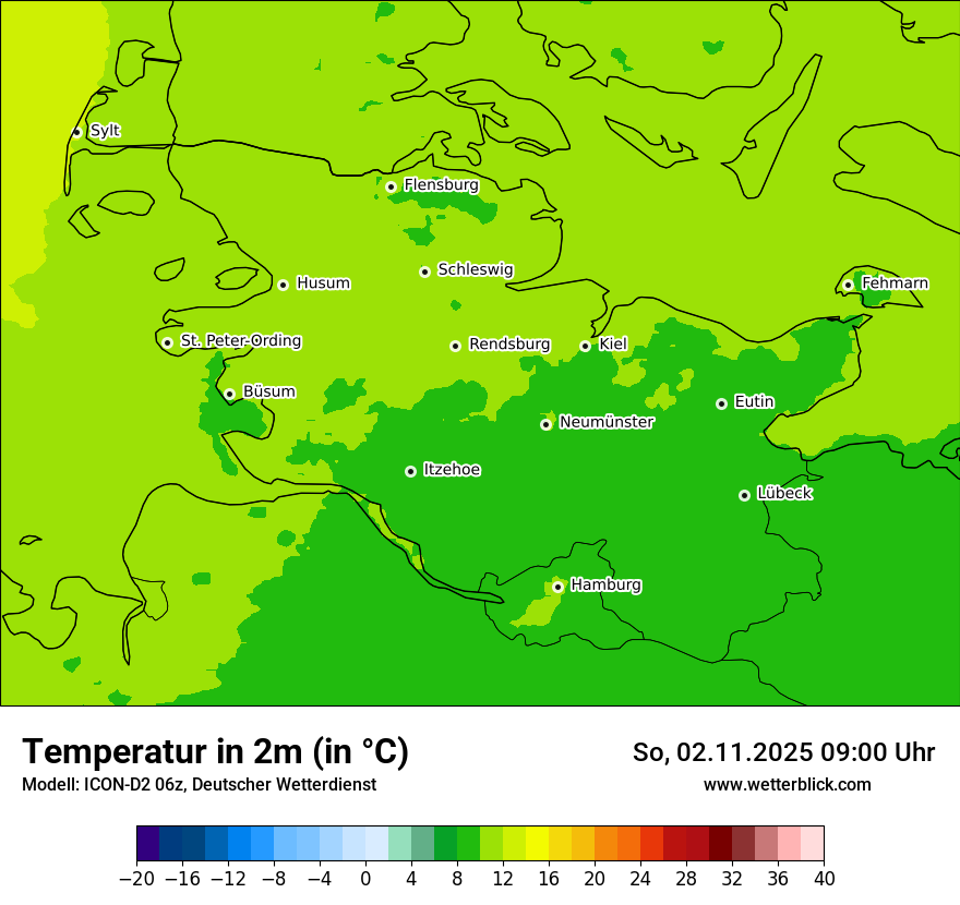 Modellkarten Temperatur