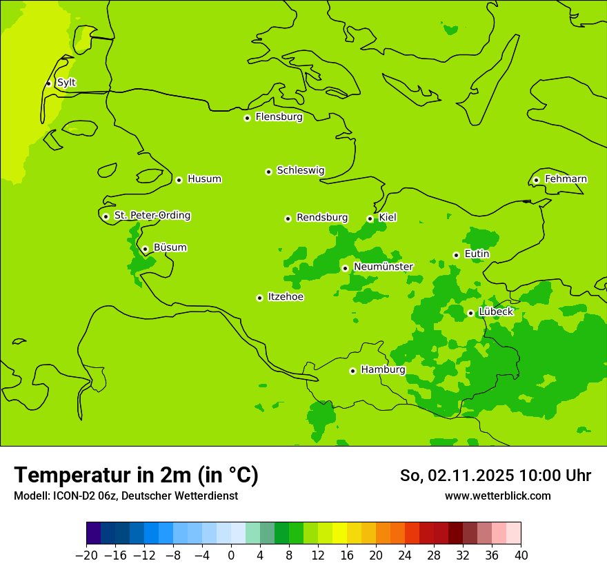Modellkarten Temperatur