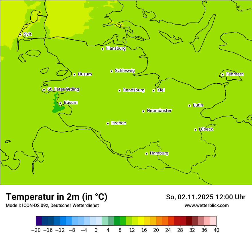 Modellkarten Temperatur