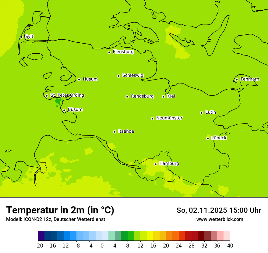 Modellkarten Temperatur