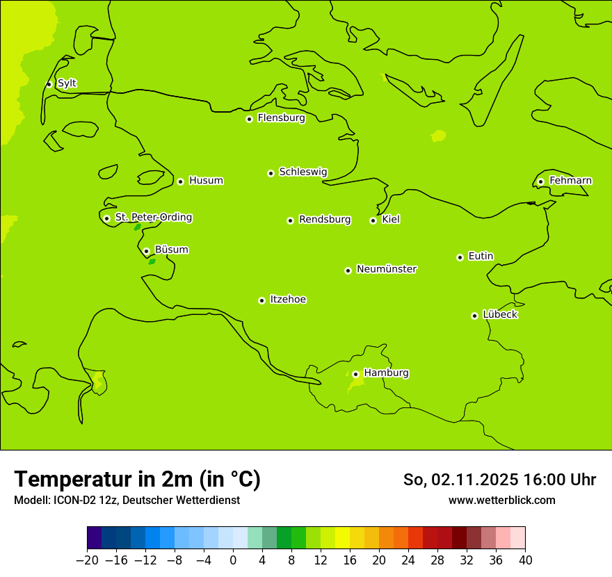 Modellkarten Temperatur
