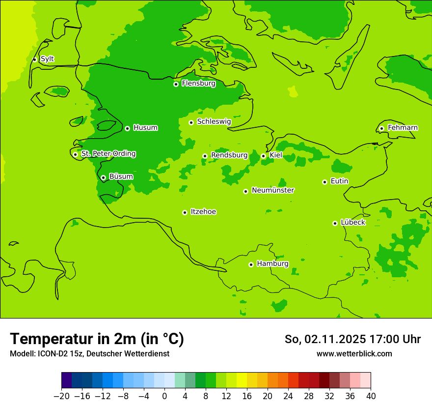 Modellkarten Temperatur