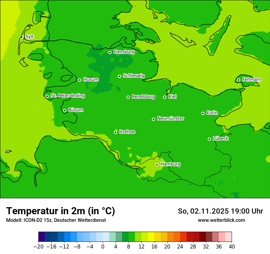 Modellkarten Temperatur