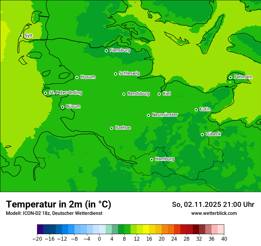 Modellkarten Temperatur