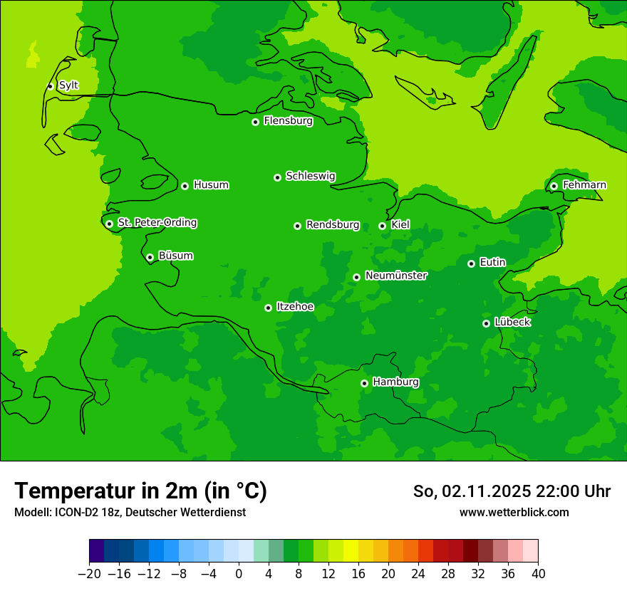 Modellkarten Temperatur