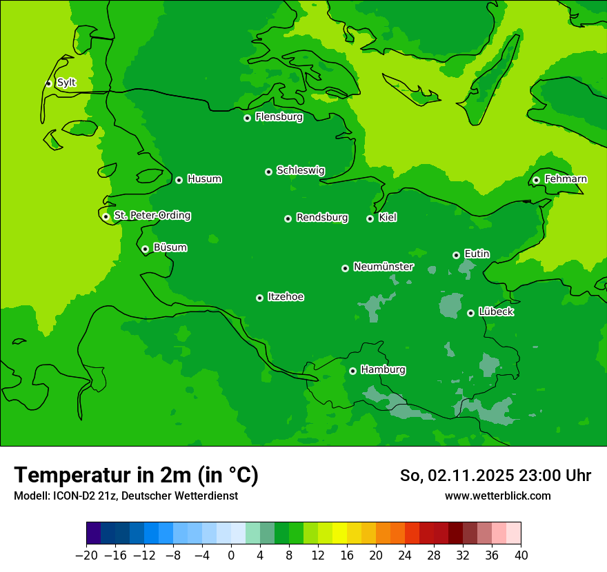 Modellkarten Temperatur