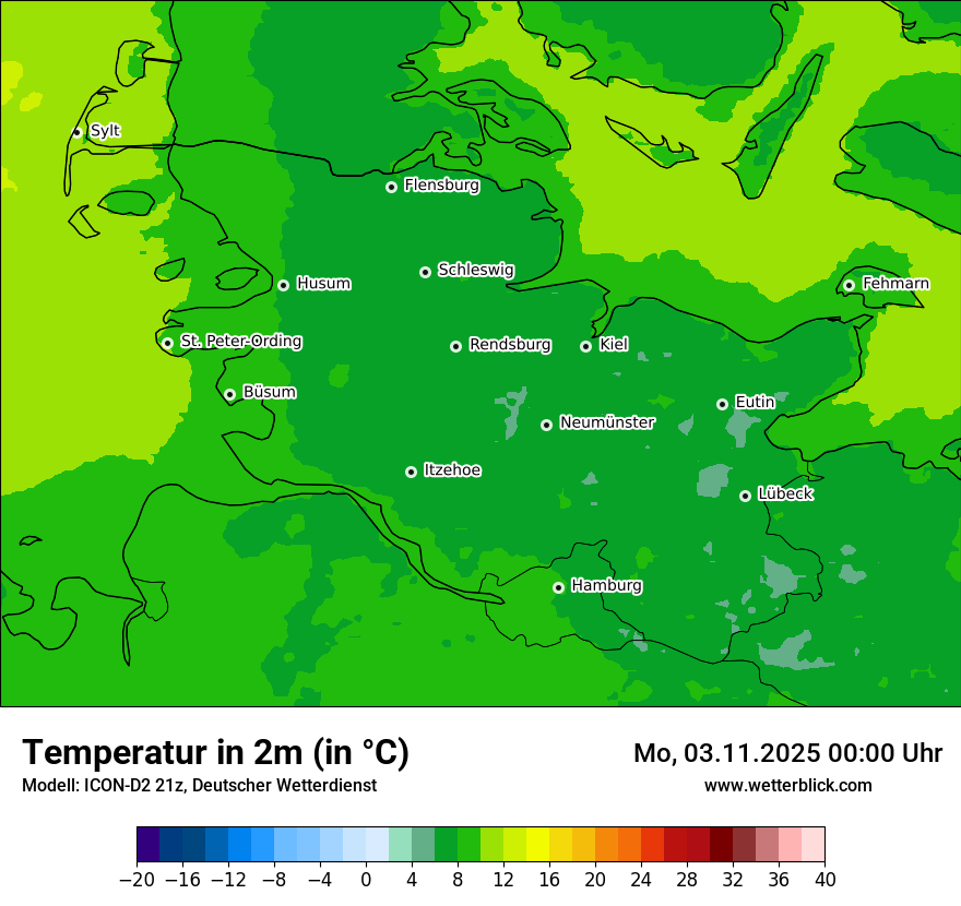 Modellkarten Temperatur
