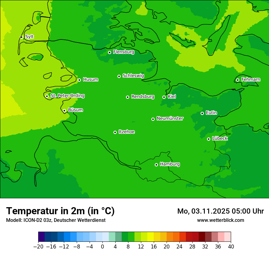 Modellkarten Temperatur