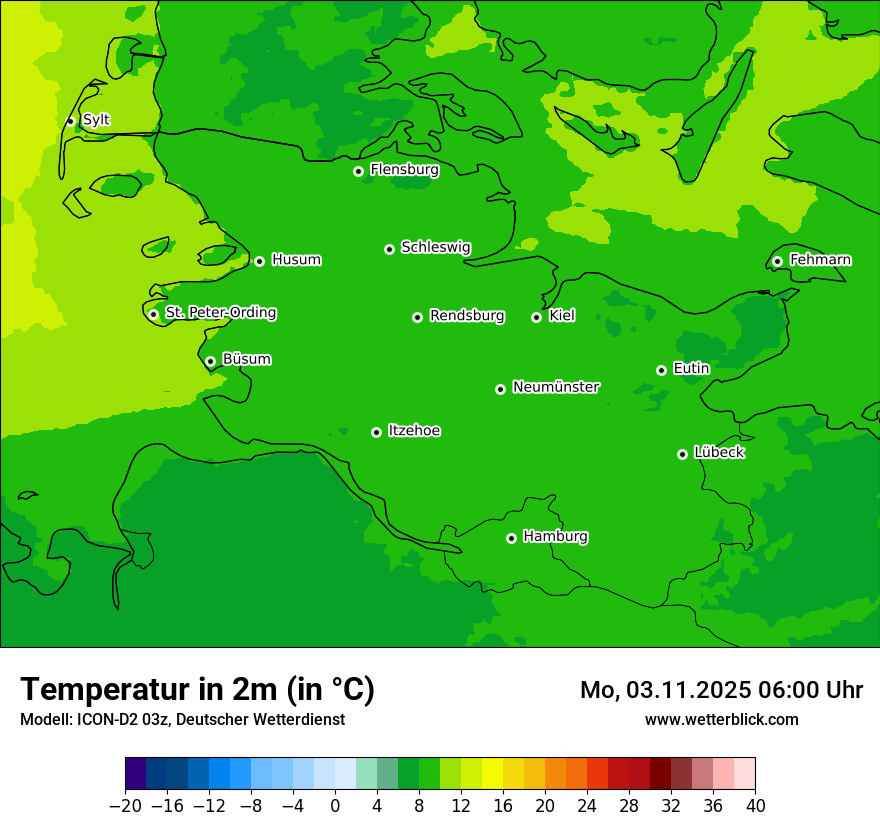 Modellkarten Temperatur