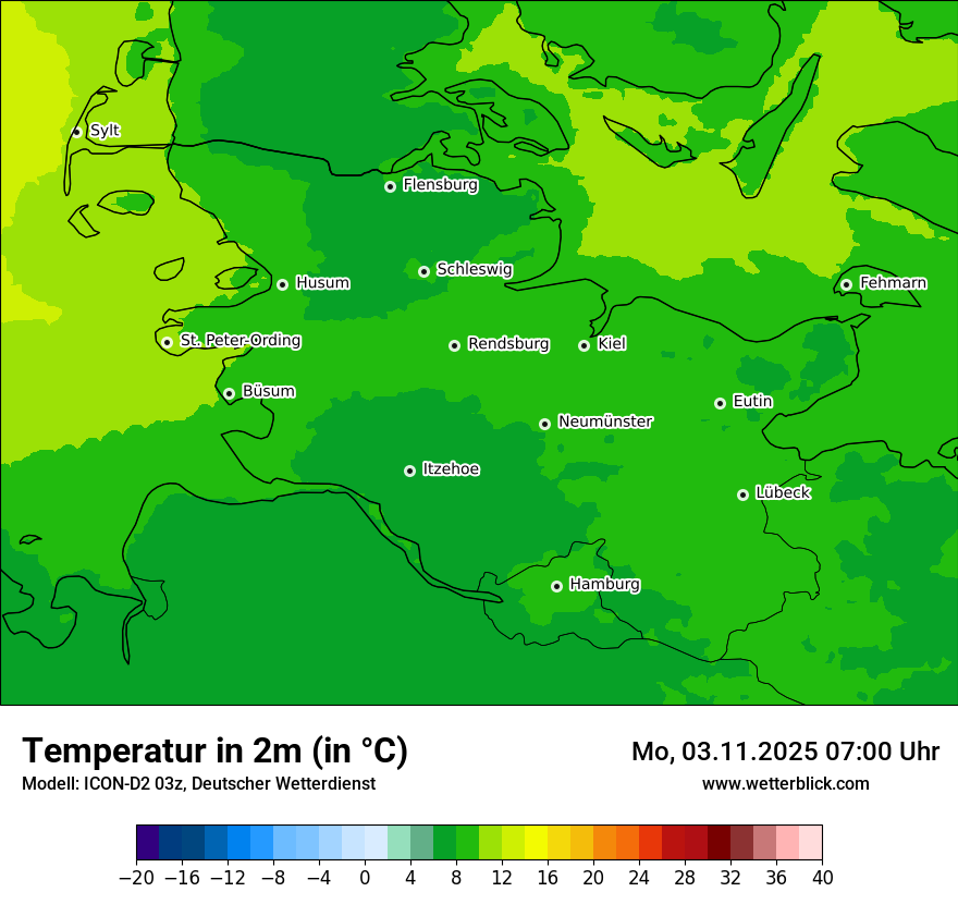 Modellkarten Temperatur