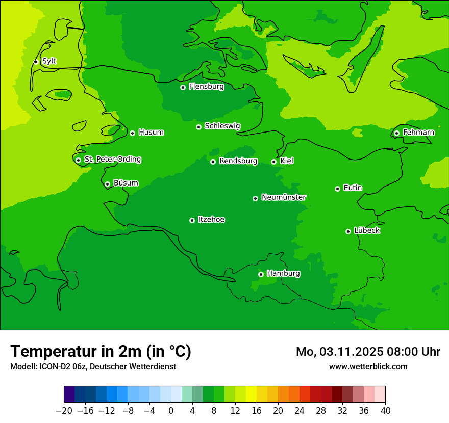 Modellkarten Temperatur