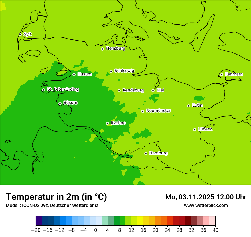 Modellkarten Temperatur