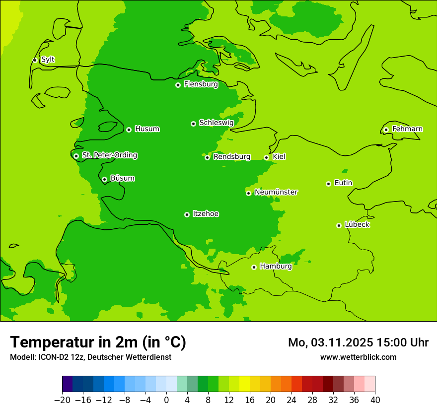 Modellkarten Temperatur