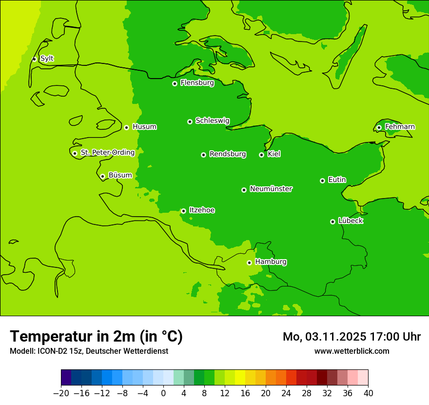 Modellkarten Temperatur