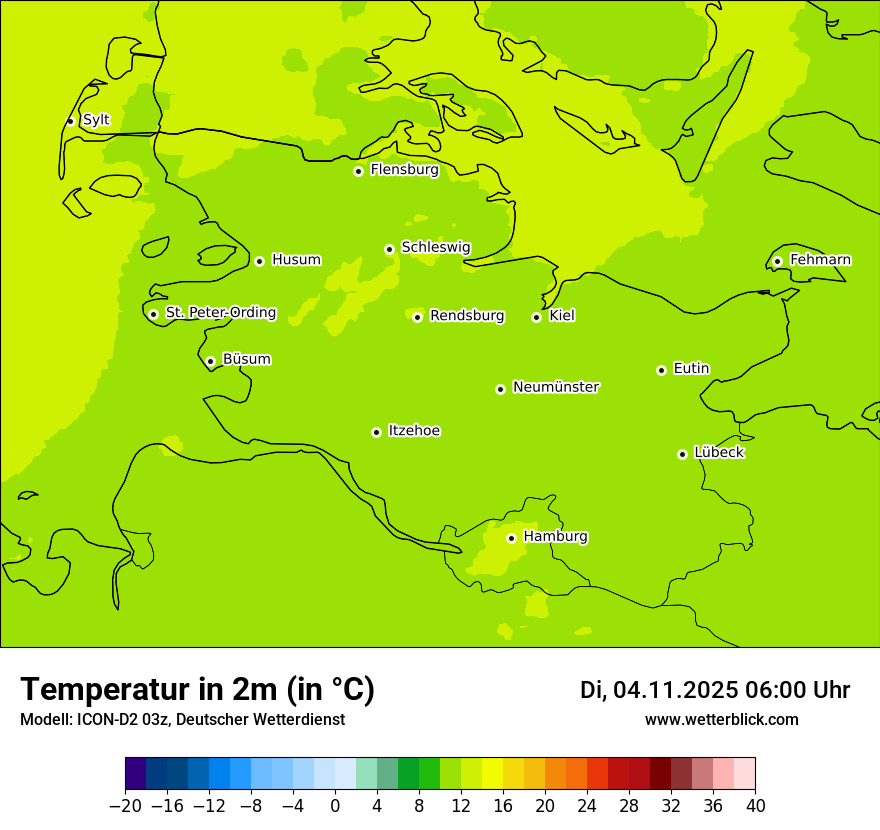 Modellkarten Temperatur