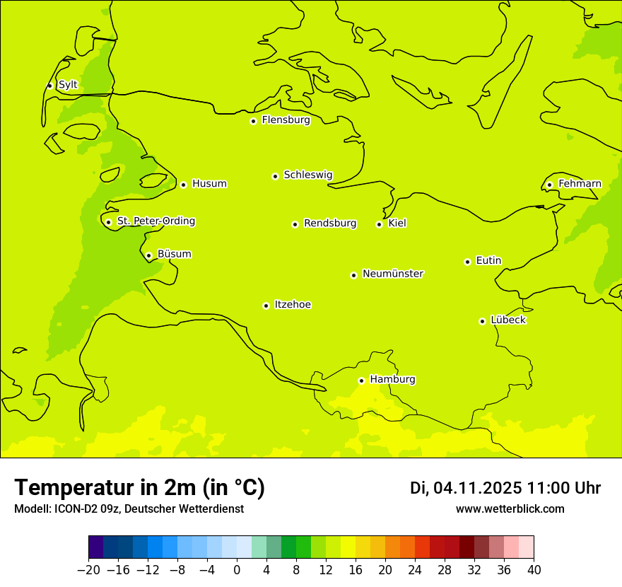 Modellkarten Temperatur