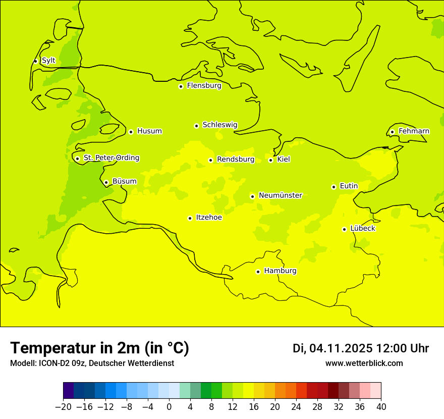 Modellkarten Temperatur