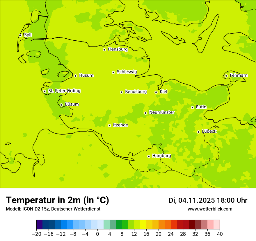 Modellkarten Temperatur