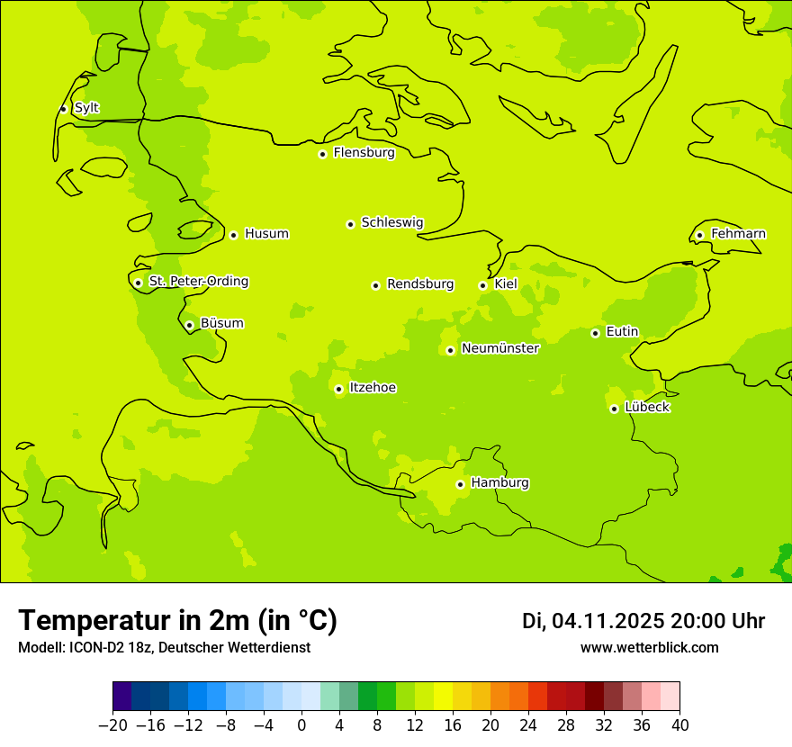 Modellkarten Temperatur
