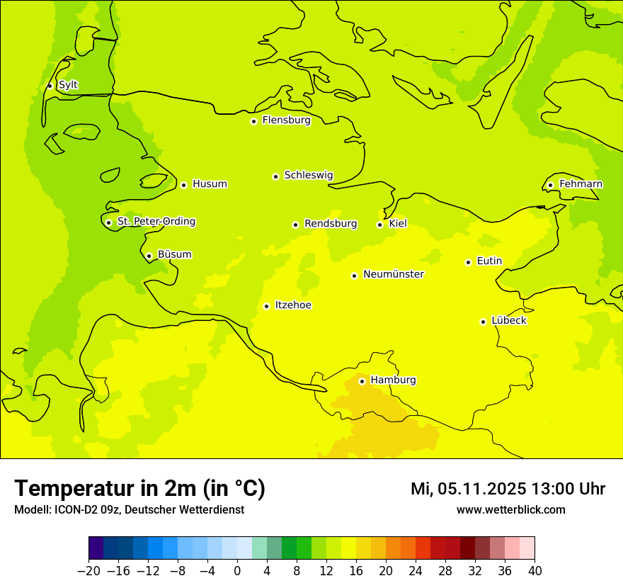 Modellkarten Temperatur
