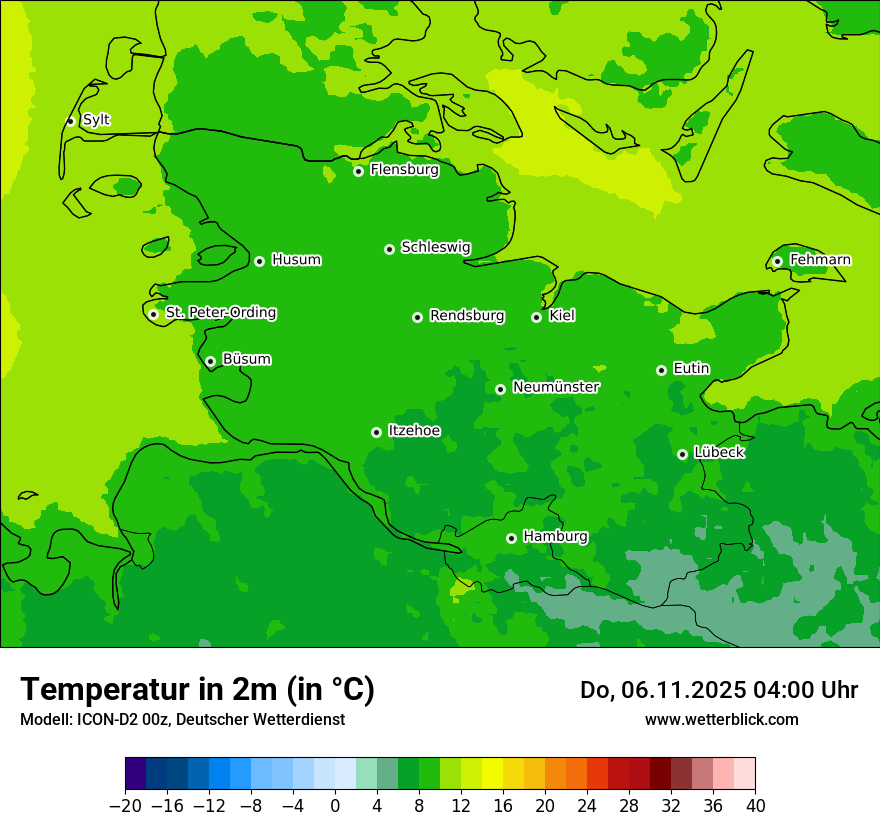 Modellkarten Temperatur