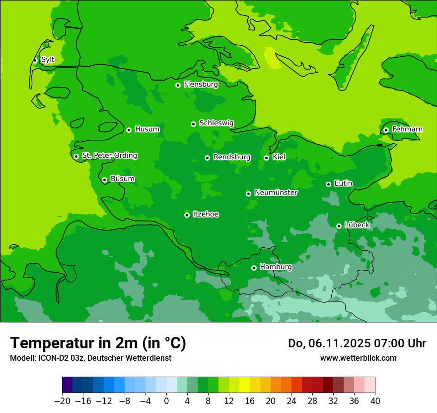 Modellkarten Temperatur