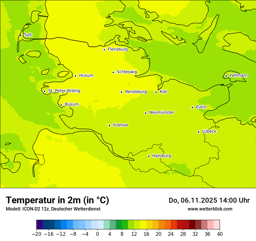 Modellkarten Temperatur