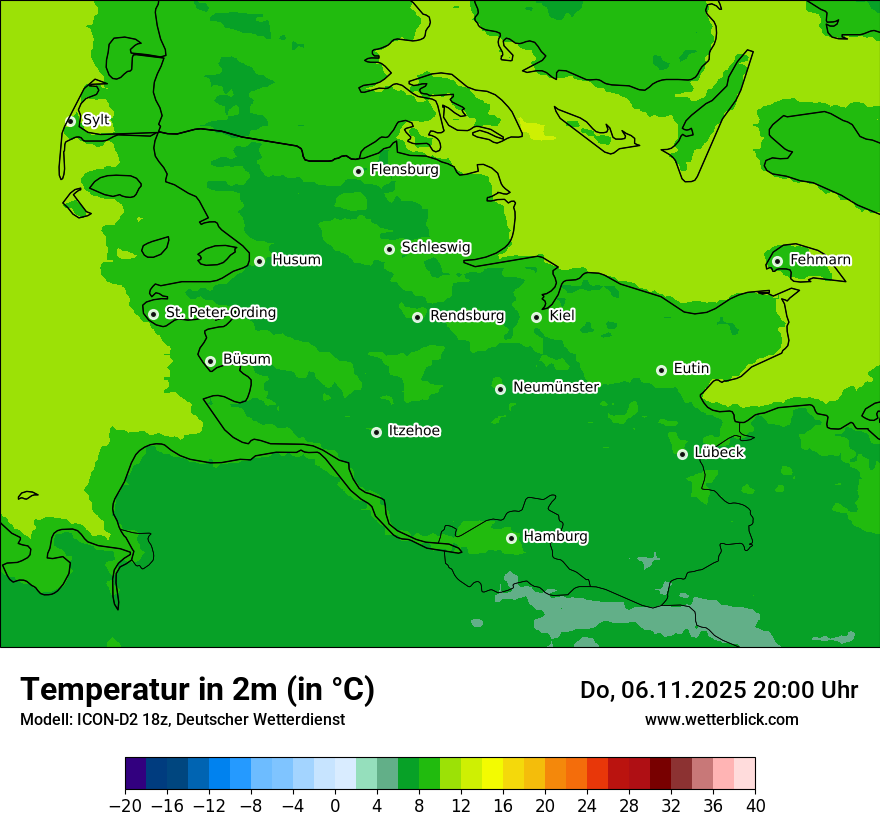 Modellkarten Temperatur