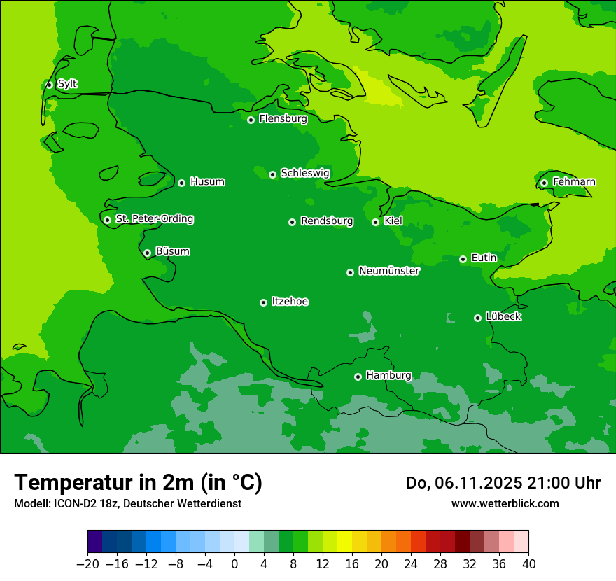Modellkarten Temperatur