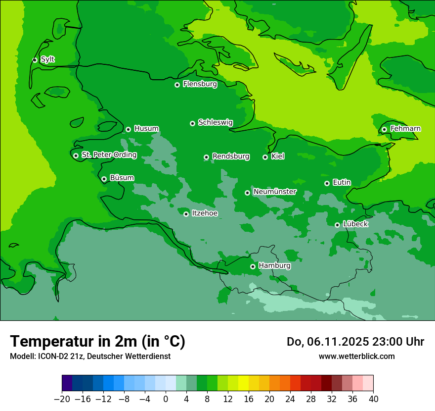 Modellkarten Temperatur