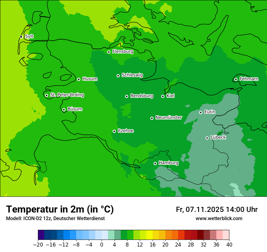 Modellkarten Temperatur