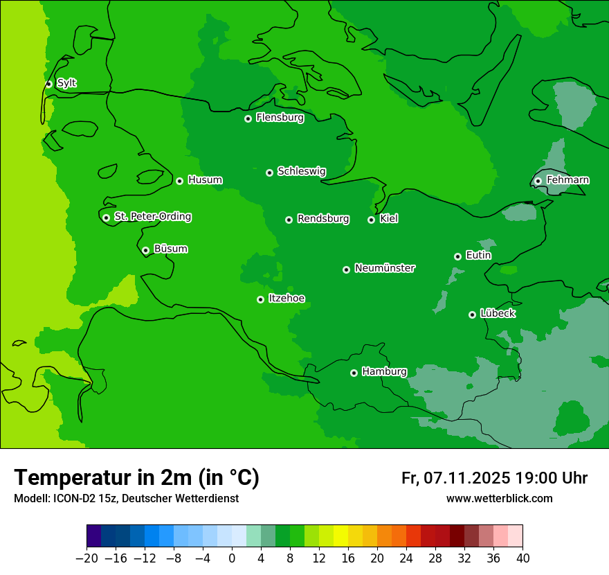 Modellkarten Temperatur